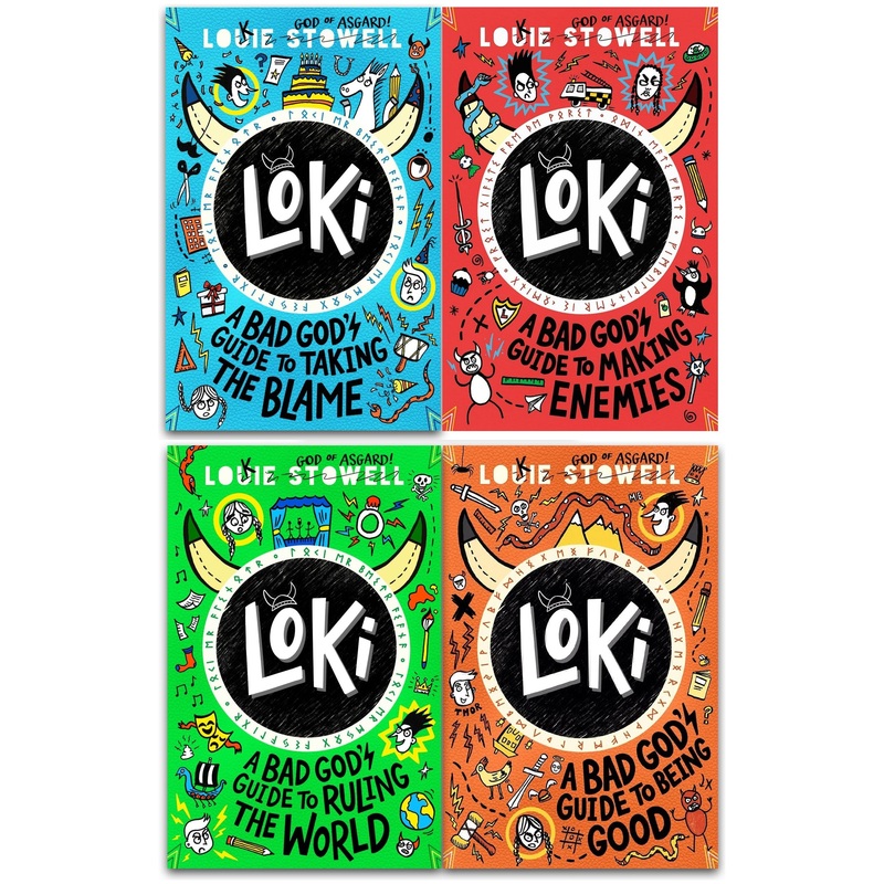 Loki A Bad God’s Guide Series Collection 4 Book Set (A Bad God’s Guide To Taking The Blame & A Bad God’s Guide To Being Good, A Bad God’s Guide to Ruling the World, Loki: A Bad God’s Guide to Making Enemies) By Louie Stowell