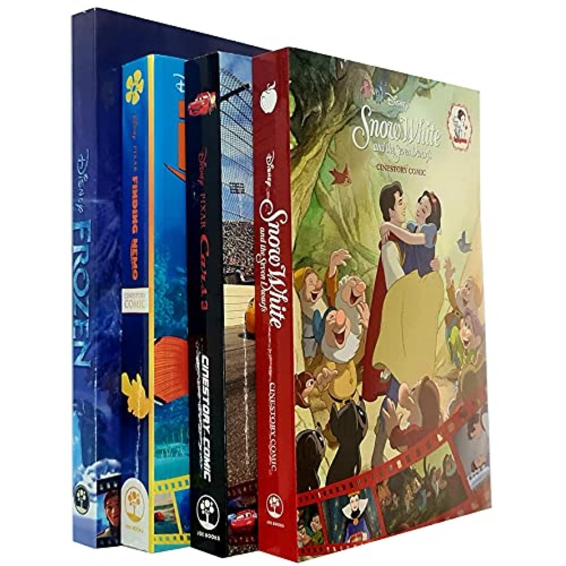 Disney Cinestory Comic Collection 4 Books Set (Snow White and the Seven Dwarfs, Cars 3, Finding Nemo, Frozen)