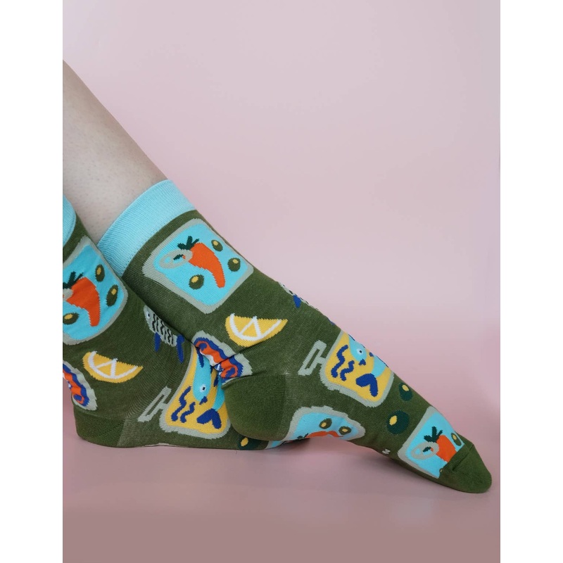 Idlewild Co. – Tinned Fish 100% Cotton Women’s Crew Socks