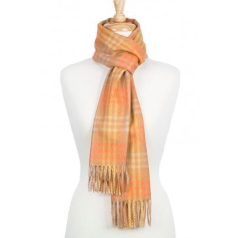 ALPASOFT SCARF ORANGE PLAID