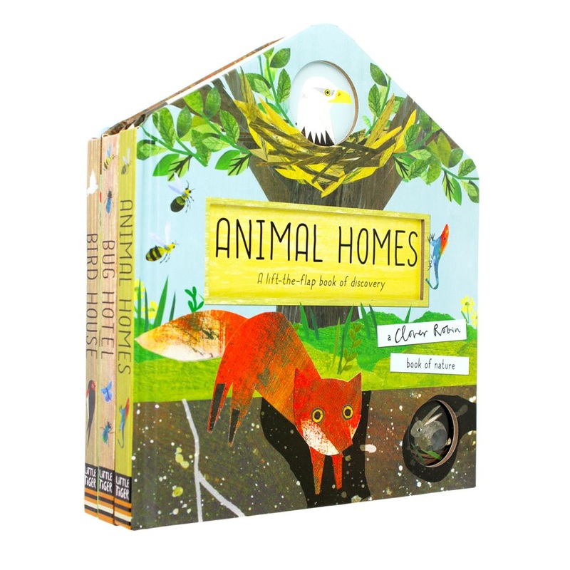A Clover Robin Book of Nature Series  3-Book Lift-the-Flap Collection | Bird House, Bug Hotel & Animal Homes | Interactive Kids Nature & Discovery