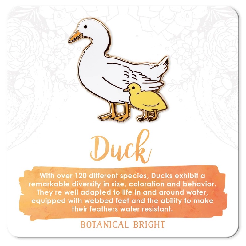 Botanical Bright – Duck & Duckling Bird Enamel Pin