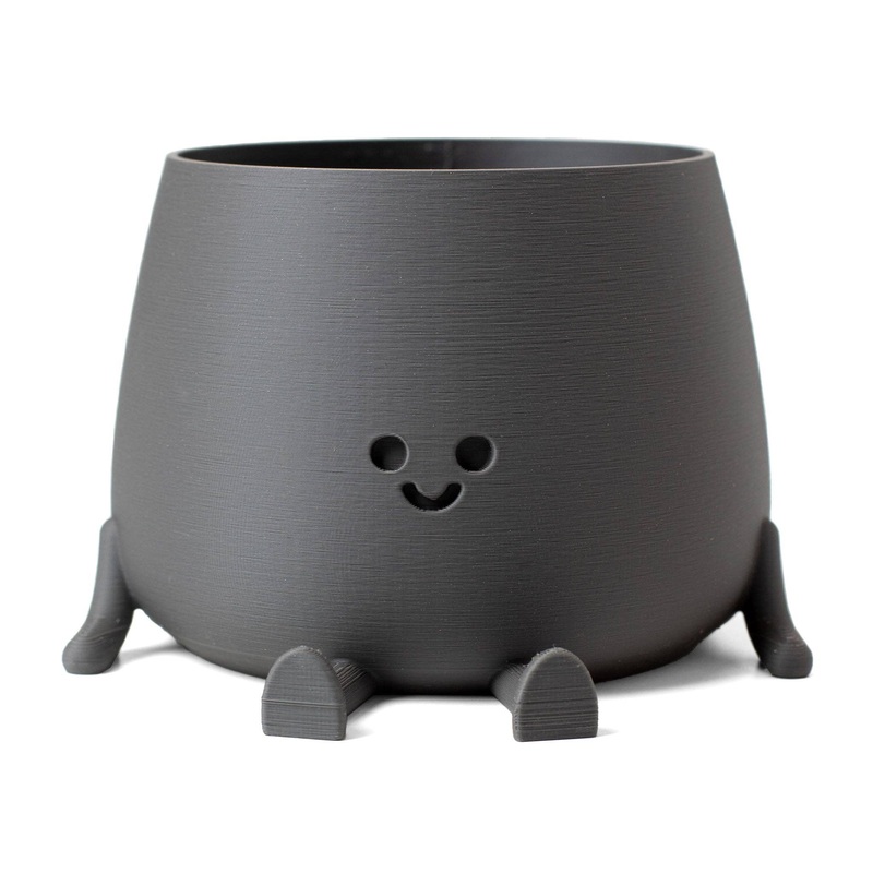 Ingadi – Happy Pot Planter – Matte Iron Grey: Medium