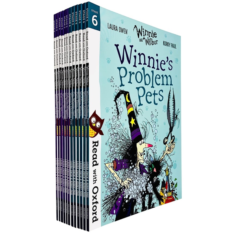 Read With Oxford Winnie and Wilbur Stage 5 & 6  12 Book Set | Fun & Educational Children’s Stories by Laura Owen & Korky Paul | Perfect for 12+ Years