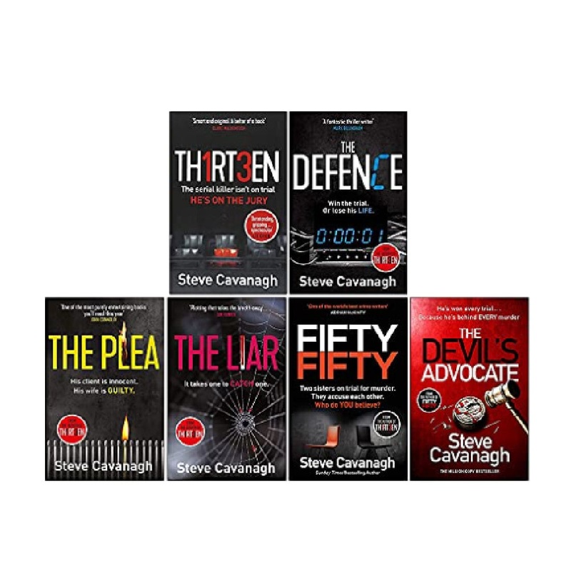 Eddie Flynn Series 6 Books Collection Set By Steve Cavanagh (Thirteen, The Defence, The Plea, The Liar, Fifty-Fifty, The Devil’s Advocate)
