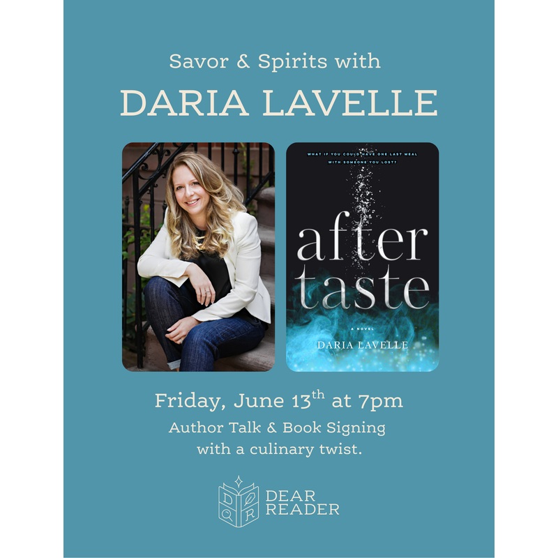 NB Dear Reader Welcomes Daria Lavelle, author of Aftertaste (Book Not Included)