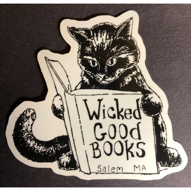 Wicked Good Books Kitty Logo Sticker