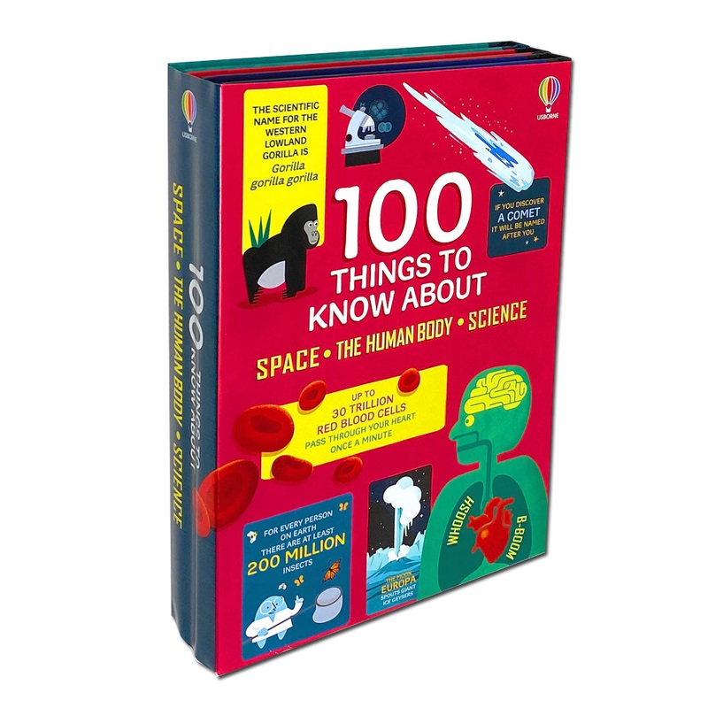 Usborne 100 Things to Know About Space, Science & the Human Body 3-Book Collection by Alex Frith, Jerome Martin & Alice James| Educational Kids Books