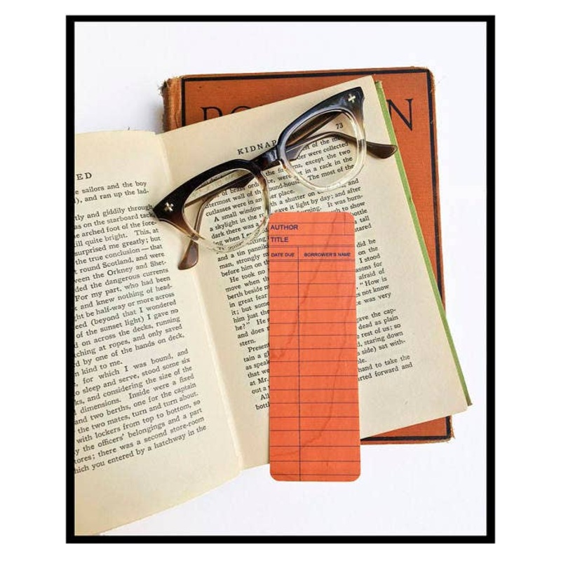 Salmon Library Card Bookmark