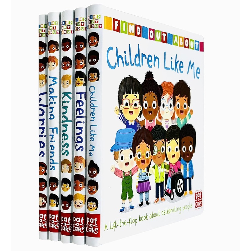 A lift-the-flap Find out About Series 5 Books Collection Set(Feelings, Kindness, Making Friends, Children Like Me & Worries)