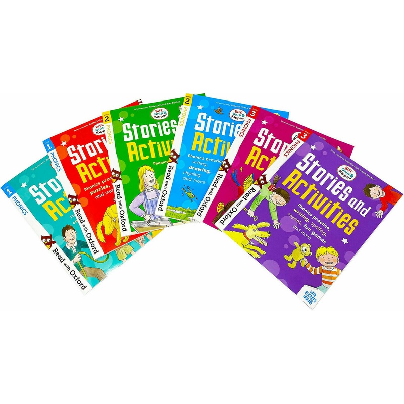 Biff Chip Kipper Phonics Stories & Activities Pack 6 Books Collection Stage 1to3