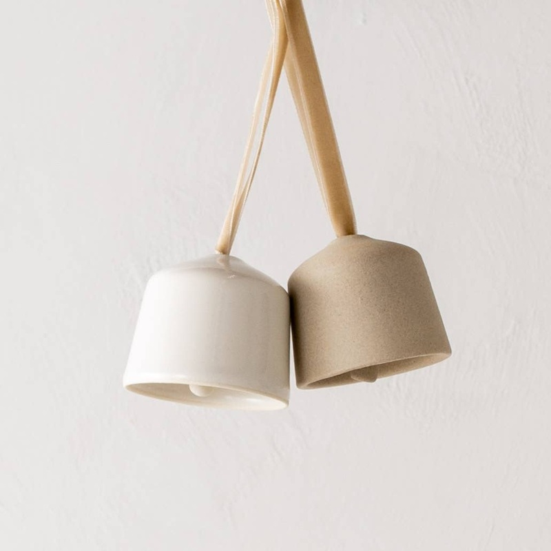 Ceramic Bell Ornament (small) Ivory Porcelain