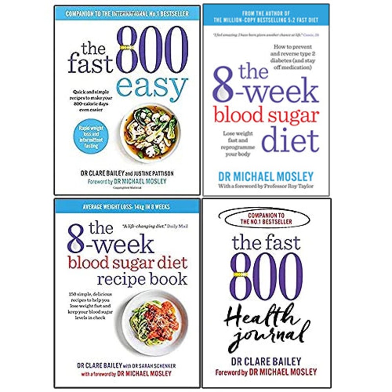 The Fast 800 Series by Dr. Clare Bailey  4-Book Set | Diet, Weight Loss, Fasting, Blood Sugar, Meal Planning, Easy Recipes & Healthy Lifestyle Tips
