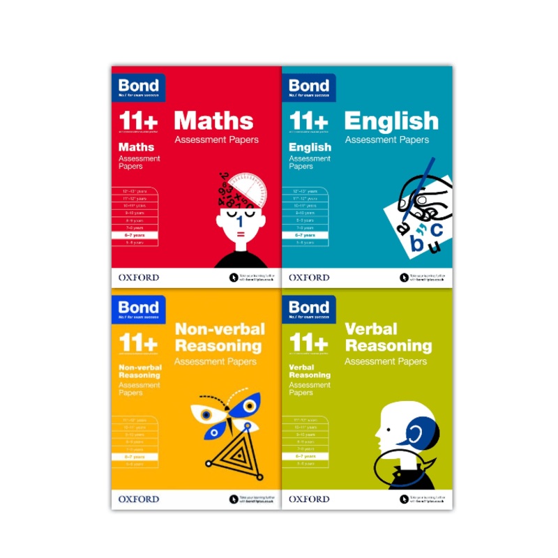Bond 11+ English 4 Books Set Ages 6-7 Inc Assessment and Tests