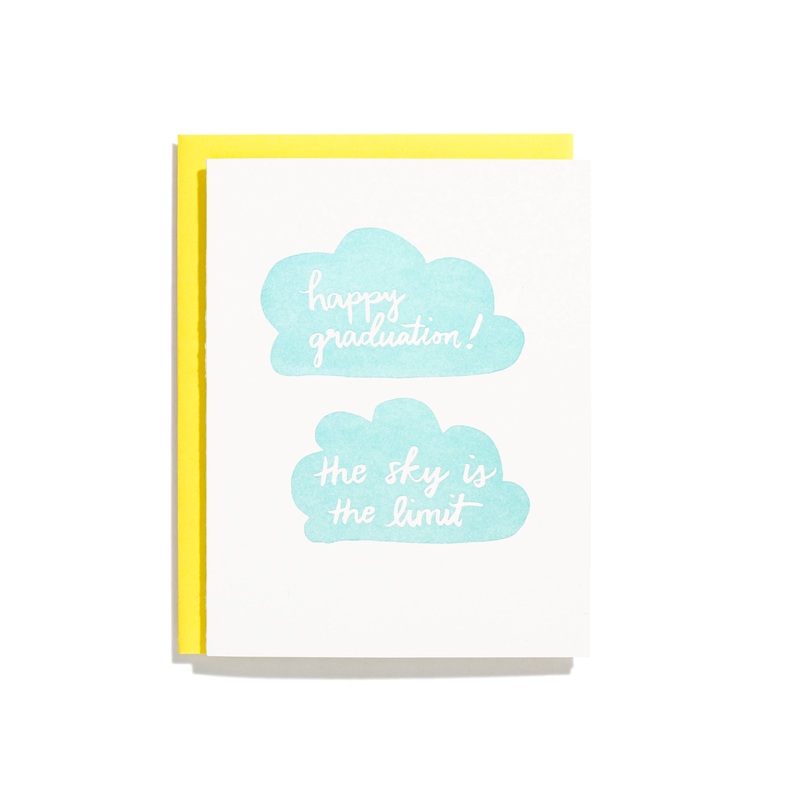 Sky Is The Limit Graduation – Letterpress Greeting Card