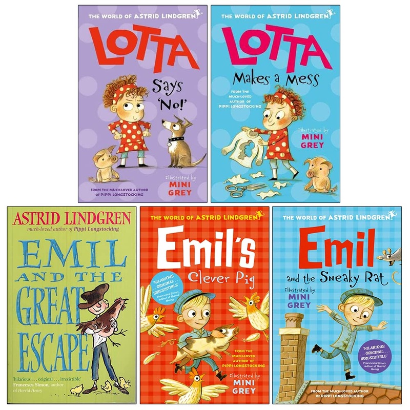 Astrid Lindgren Collection 5 Books Bundle with Gift Journal (Lotta Says ‘NO!’, Lotta Makes a Mess, Emil and the Great Escape, Emil’s Clever Pig, Emil and the Sneaky Rat)