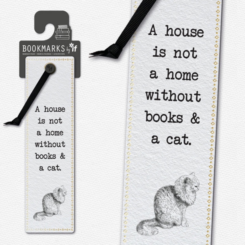 BOOKS & A CAT BOOKMARK