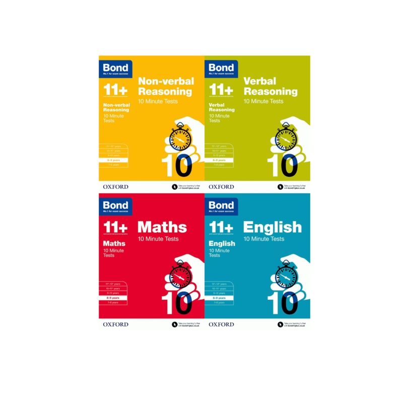 Bond 11+ Maths, English & More 10-Minute Tests  Ages 8-9 | Educational Practice  Workbooks for Kids Learning, Assessment & School Success
