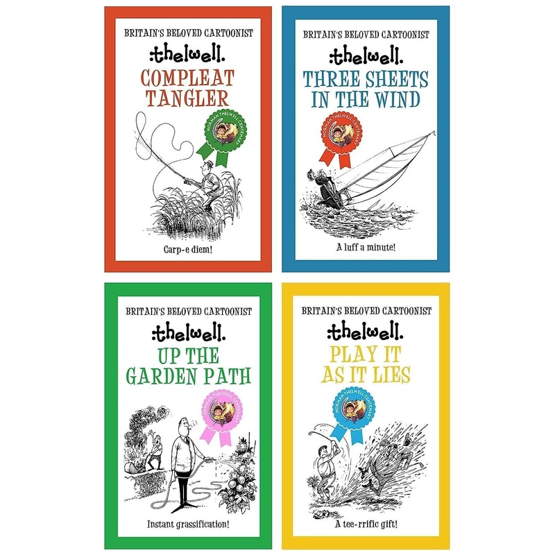 Norman Thelwell 4 Cartoon Books Collection Set (Compleat Tangler, Play it as it Lies, Three Sheets in the Wind, Up the Garden Path)