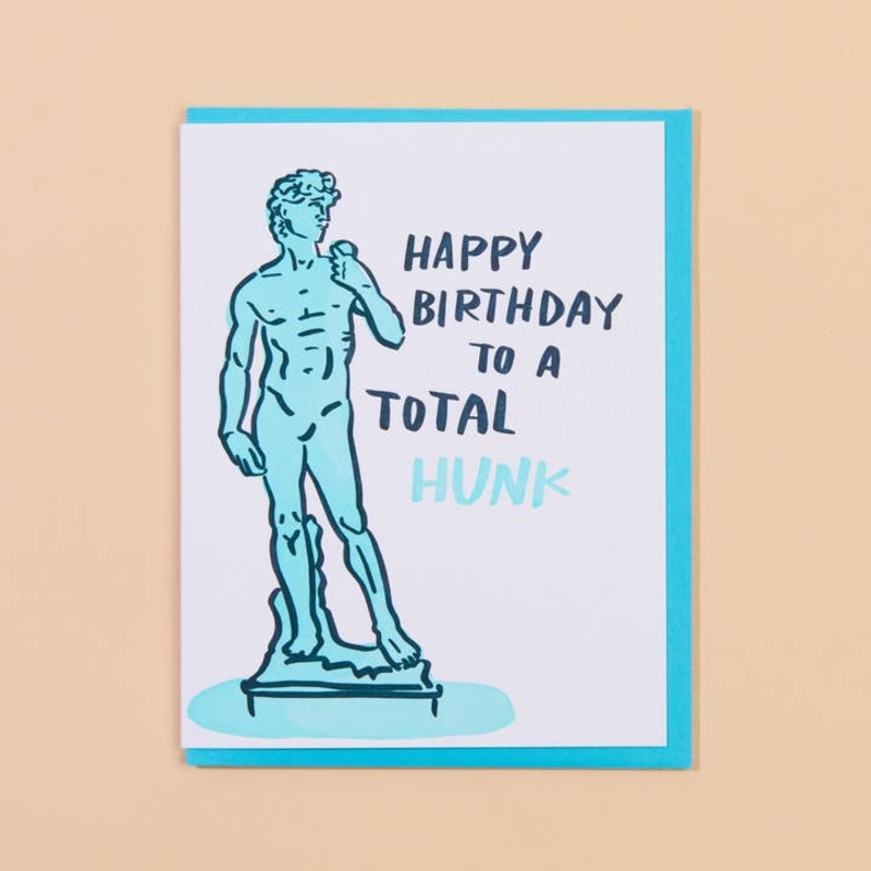 Birthday Hunk (David) Letterpress Greeting Card – Guys