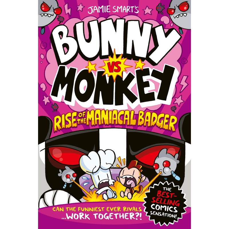 Bunny vs Monkey Rise of the Maniacal Badger Book Funny Kids Comic by Jamie Smart from the Phoenix Comic Series for Ages 7 to 12