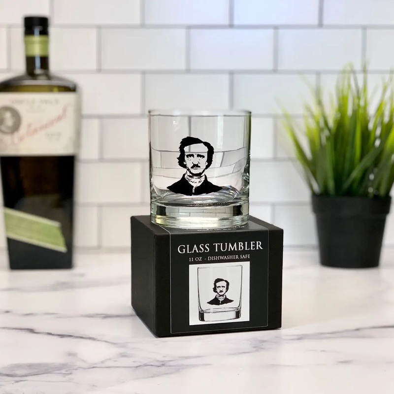 Edgar Allen Poe Glass Tumbler