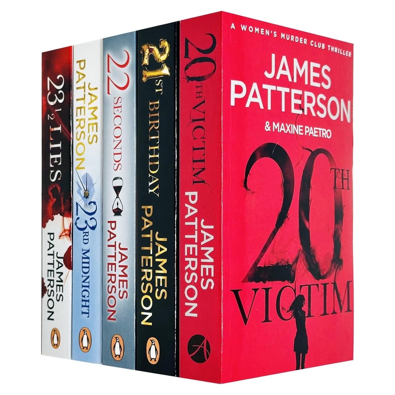 Women’s Murder Club Series by James Patterson 5 Books Collection Set (20th Victim, 21st Birthday, 22 Seconds, 23rd Midnight, 23 1/2 Lies)