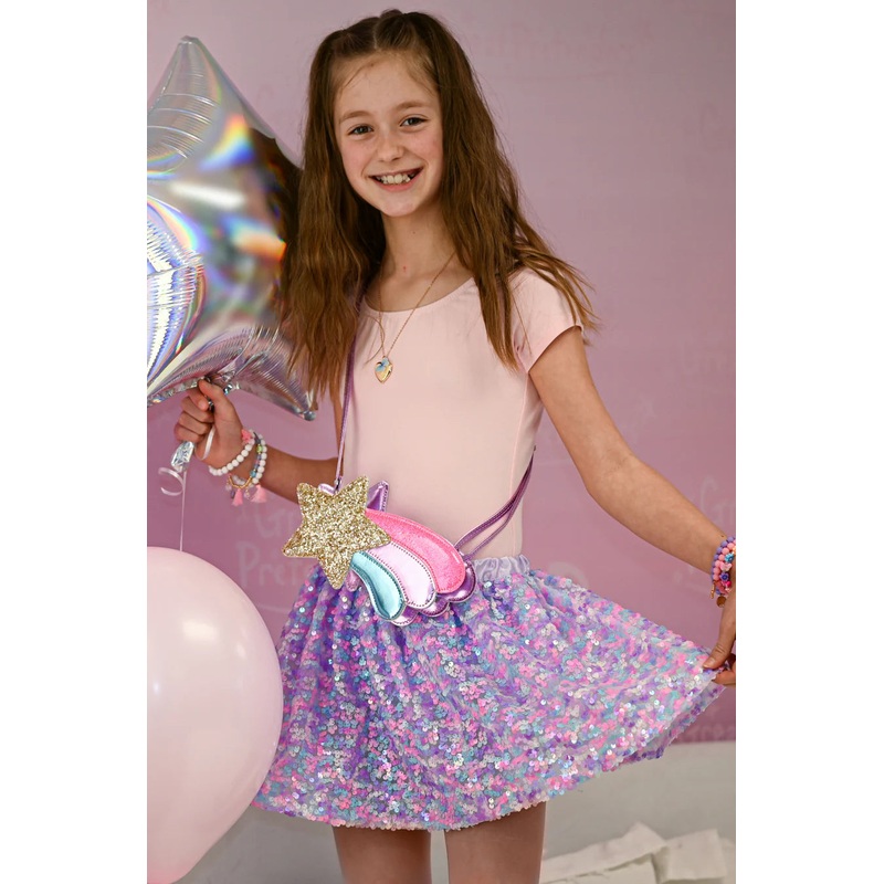Purple Party Sequins Skirt