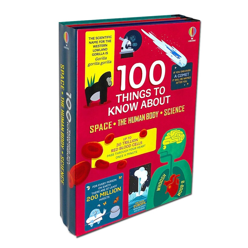 Usborne 100 Things to Know About 3 Books Collection Set – Space, The Human Body, Science