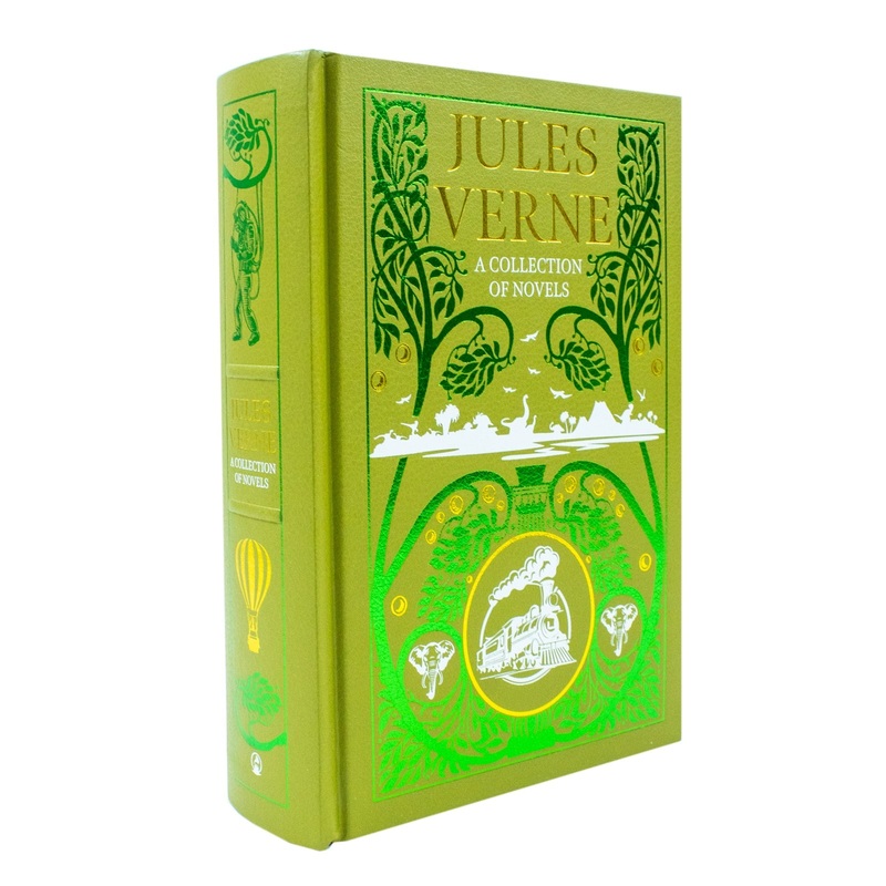 A Collection of Jules Verne Novels  Leather Bound Book | Timeless Adventure, Fiction & Classics by the Famous French Author | Illustrated & Vintage