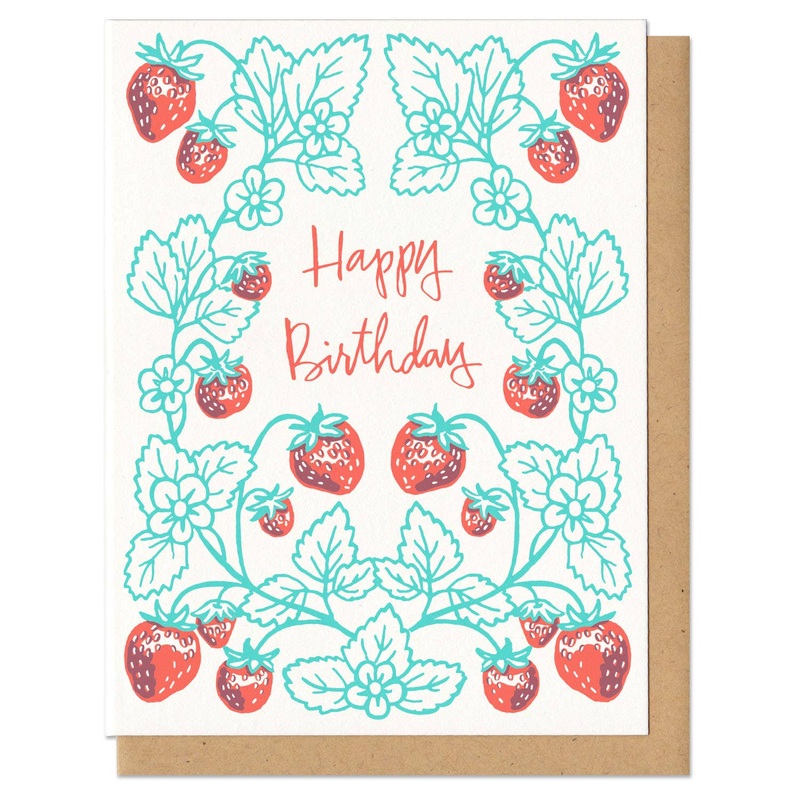 Frog & Toad Press – Birthday Strawberries Greeting Card