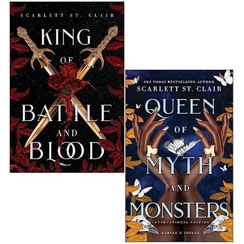 Adrian X Isolde 2 Book Set by Scarlett St. Clair  King of Battle and Blood, Queen of Myth and Monsters | Fantasy, Romance, YA, Fiction Series