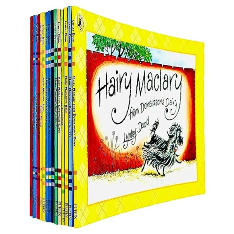 Lynley Dodd Hairy Maclary and Friends Series 15 Books Collection Set (Hairy Maclary’s Bone, Hairy Maclary’s Hat Tricks, Shoo, Sit, Hairy Maclary and Zachary Quack, Scattercat, Slinky Malinki and More)