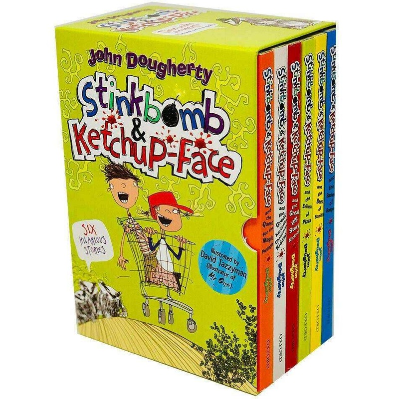 Stinkbomb & Ketchup Face Series 6 Book Collection Box Set by John Dougherty  Funny Children’s Fiction, Adventure Stories, Book Set for 8+ years