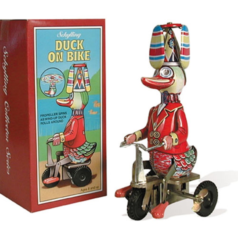 Wind-Up Duck on Bike