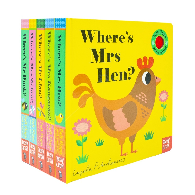 Felt Flaps and a Mirror Where’s Series 5-Book Collection by Ingela P Arrhenius| Interactive Board Books for Kids| Fun Animal Stories & Preschool Books