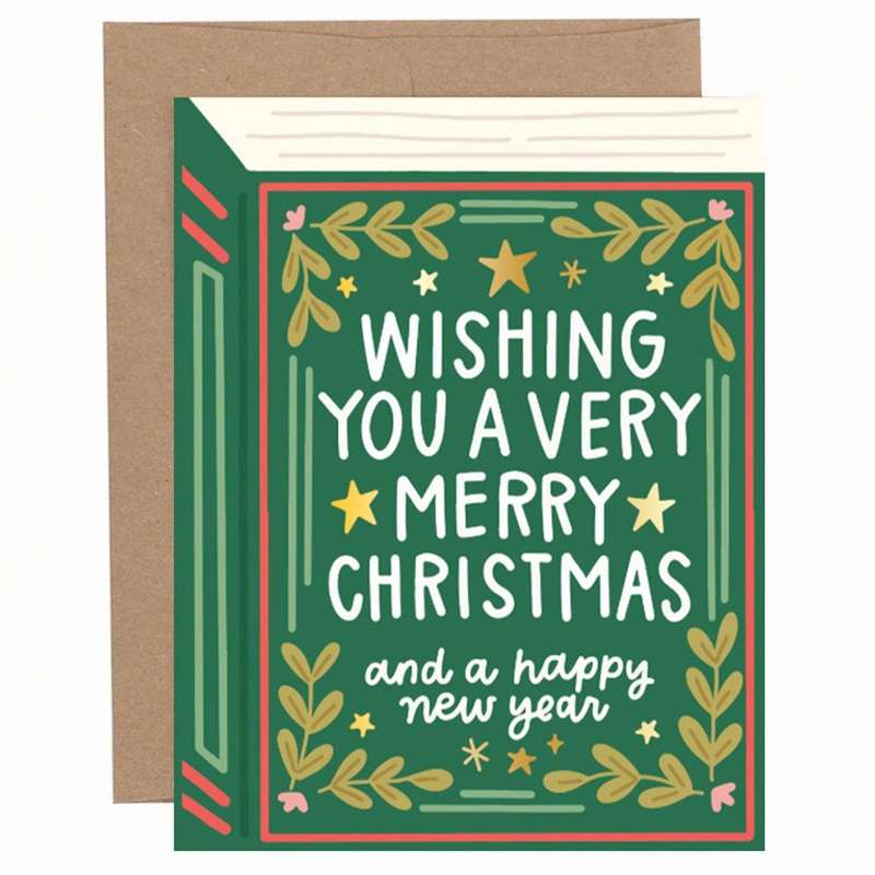 Greeting Card – Very Merry Christmas Book Holiday