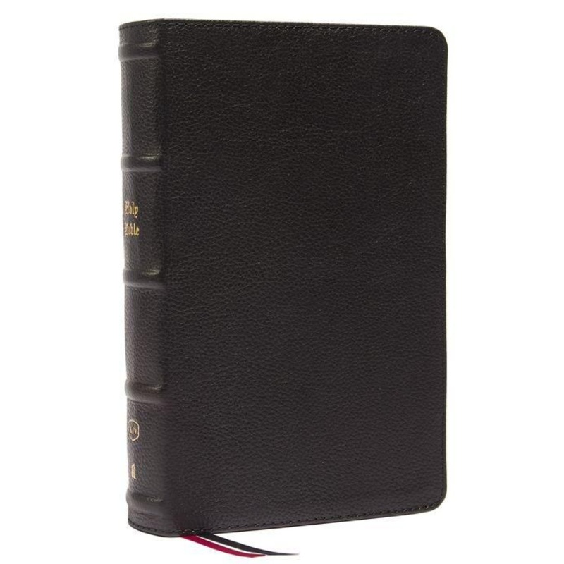 KJV, Personal Size Large Print Single-Column Reference Bible, Genuine Leather, Black, Red Letter, Comfort Print: Holy Bible, King James Version Imitation Leather