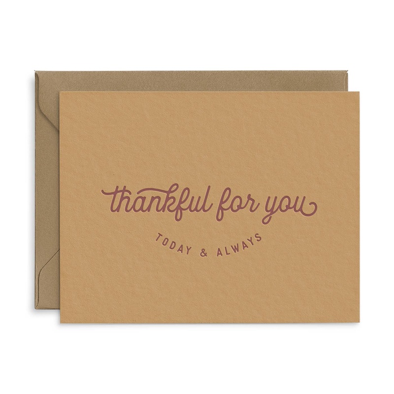 Thankful For You Greeting Card- Single Card
