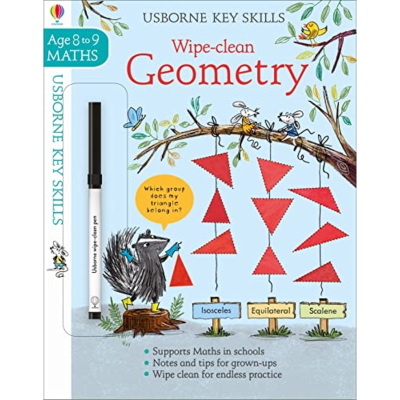 Wipe-Clean Geometry 8-9 (Usborne Wipe-Clean Key Skills By Holly Bathie