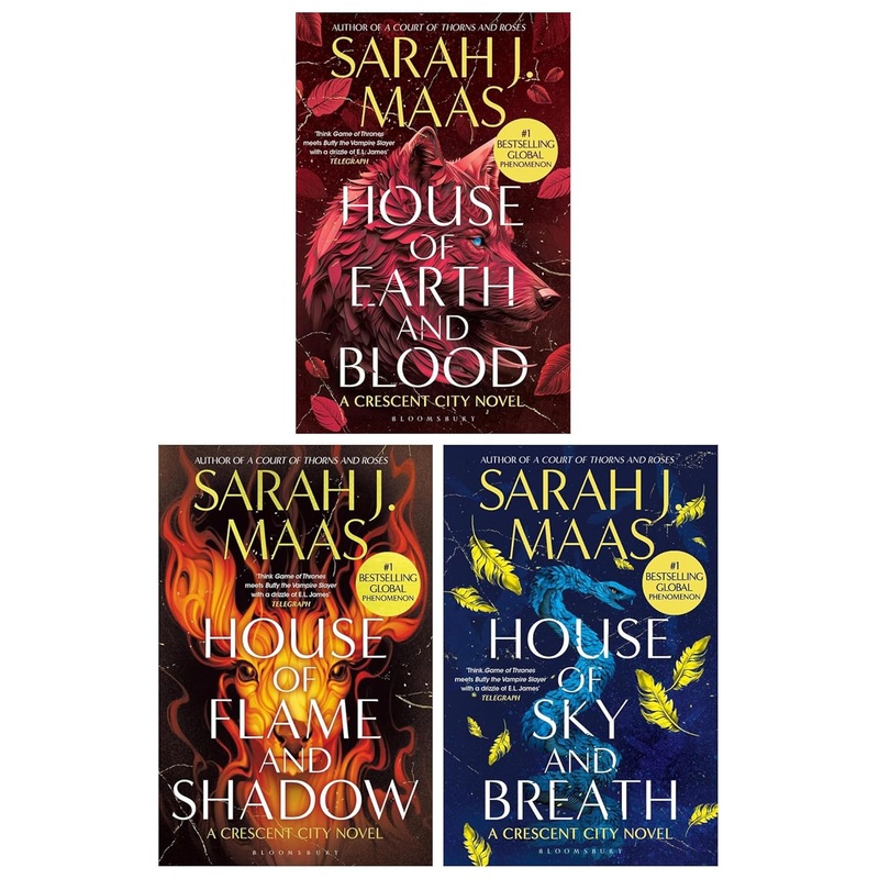 Crescent City Series 3 Books Collection Set by Sarah J. Maas (House of Earth and Blood, House of Flame and Shadow & House of Sky and Breath)