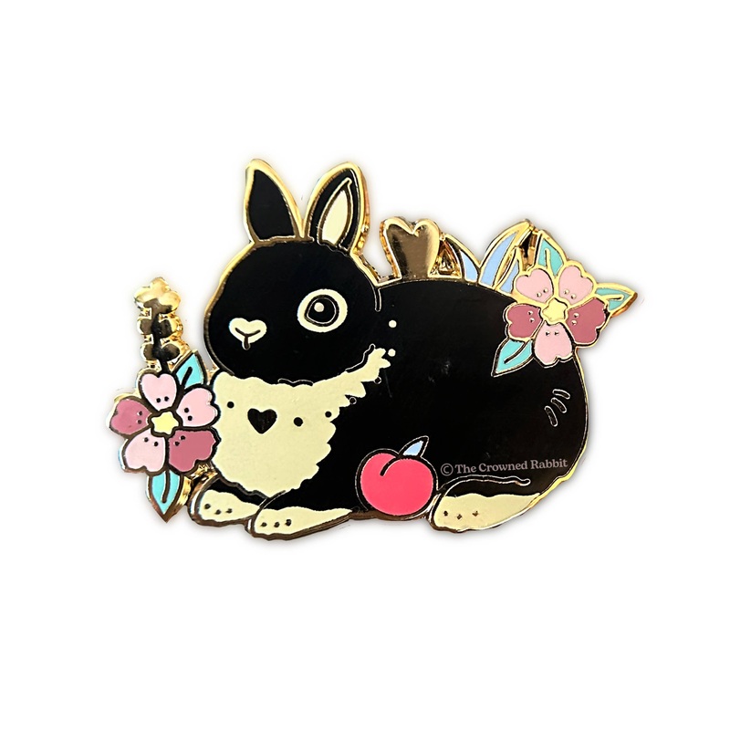 The Crowned Rabbit – Netherland Dwarf Otter Rabbit Enamel Pin
