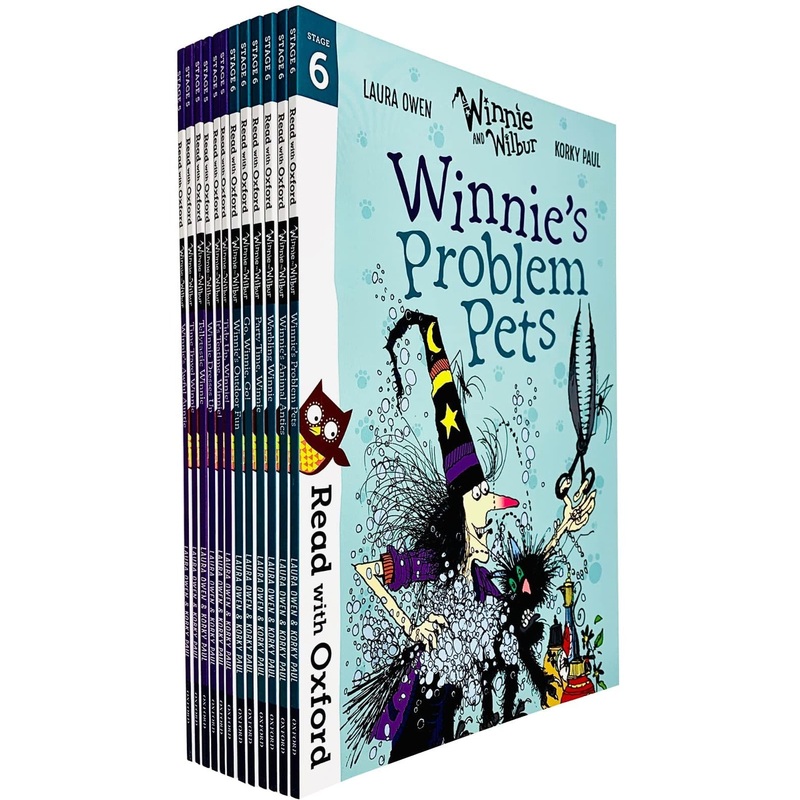 Read With Oxford: Winnie and Wilbur 12 Books Collection Set Level Stage 5 & 6 (Tidy Up,Winnie!, It’s Teatime Winnie!, Winnie Dresses Up, Winnie’s Outdoor Fun and More)
