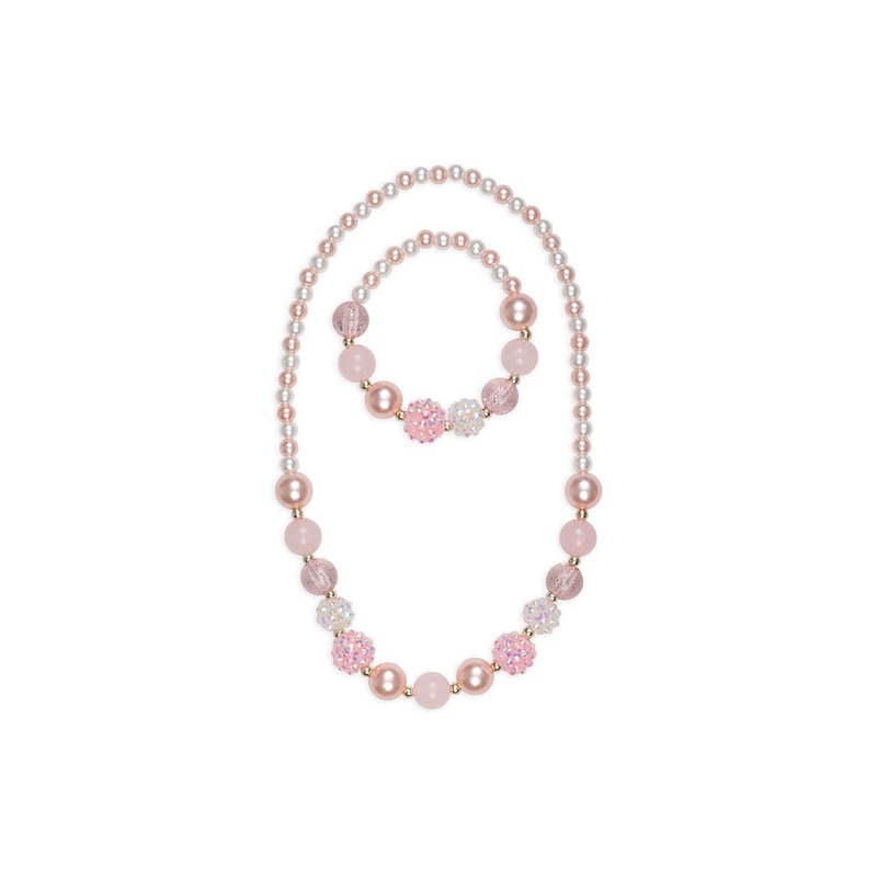 Pearly Pink Necklace & Bracelet Set