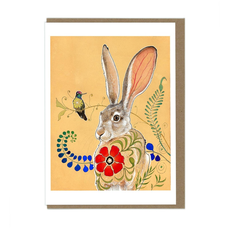 Amy Rose Moore Illustration – Beautiful Heart Rabbit – Blank Card