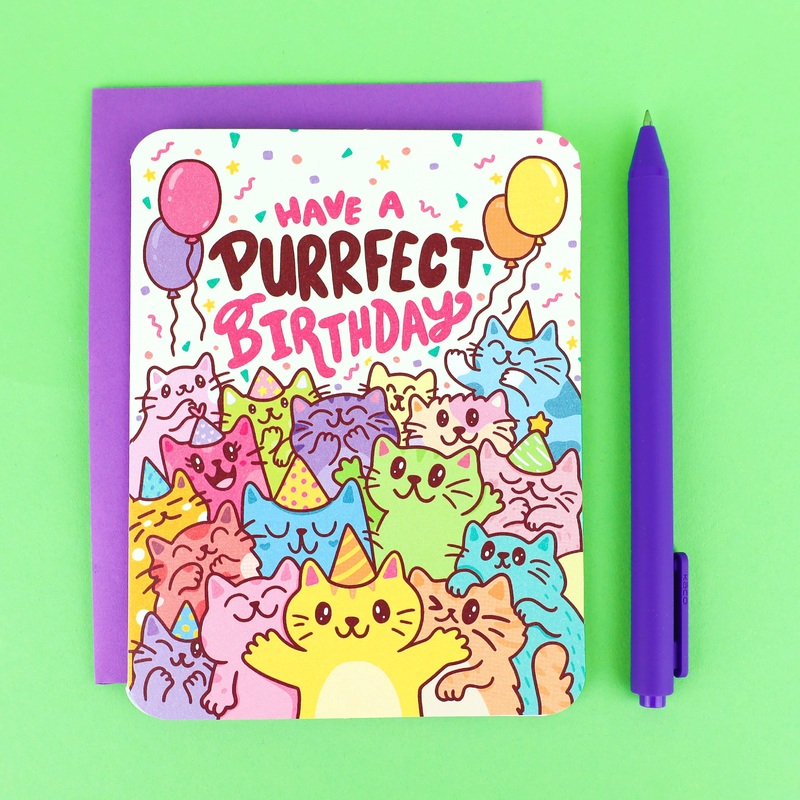 Turtle’s Soup – Have A Purrfect Birthday Cat Card