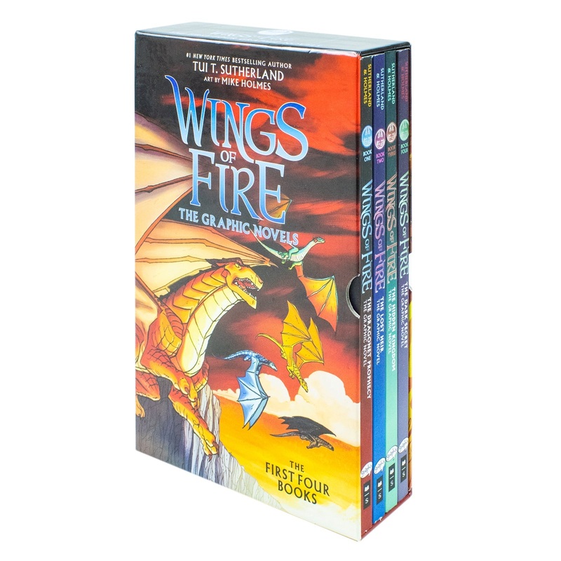 Wings of Fire Graphic Novel Box Set  4 Fantasy Books by Tui T. Sutherland for Kids & Young Readers, Full of Dragons, Fun & Middle Grade Reading