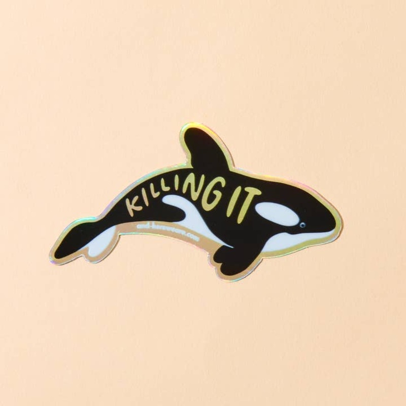 Killing It Orca Holographic Vinyl Sticker – Killer Whale Era