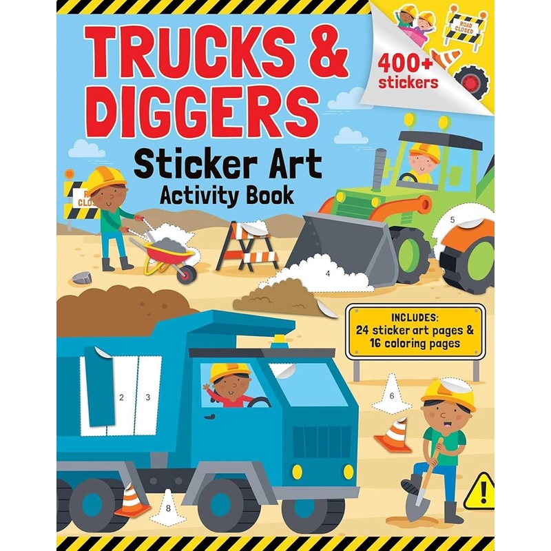 Trucks & Diggers: Sticker Art & Coloring