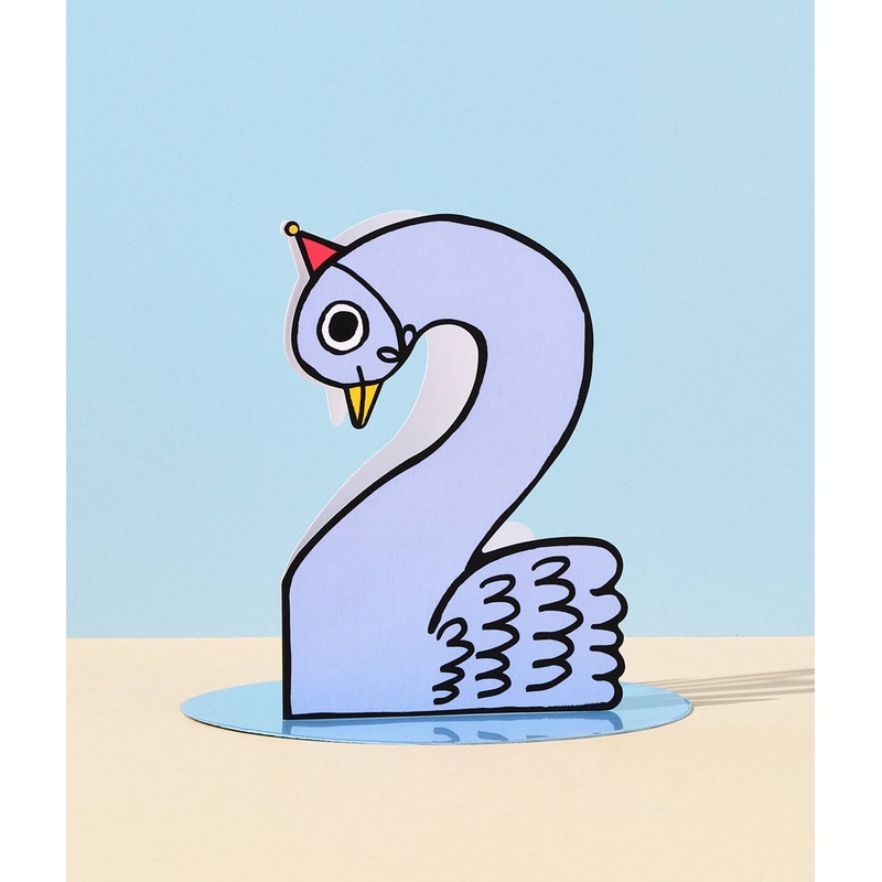 Swan 2nd Birthday Kid’s Birthday Number Card